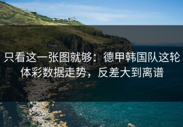 只看这一张图就够：德甲韩国队这轮体彩数据走势，反差大到离谱