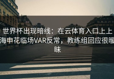 世界杯出现暗线：在云体育入口上上海申花临场VAR反常，教练组回应很暧昧