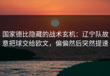 国家德比隐藏的战术玄机：辽宁队故意把球交给欧文，偏偏然后突然提速
