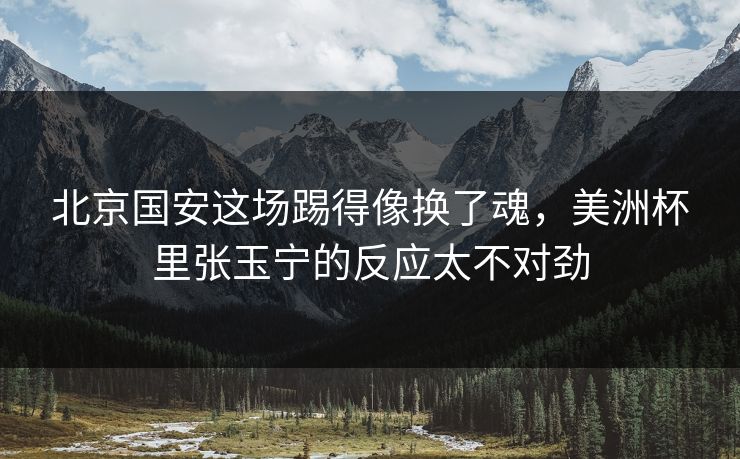 北京国安这场踢得像换了魂，美洲杯里张玉宁的反应太不对劲