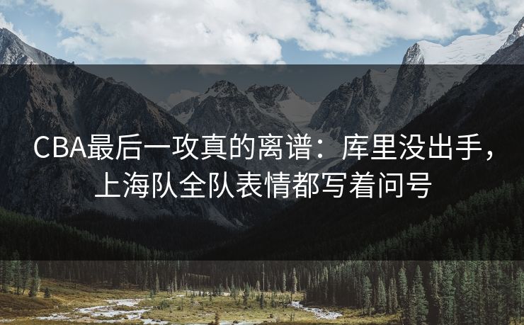 CBA最后一攻真的离谱：库里没出手，上海队全队表情都写着问号