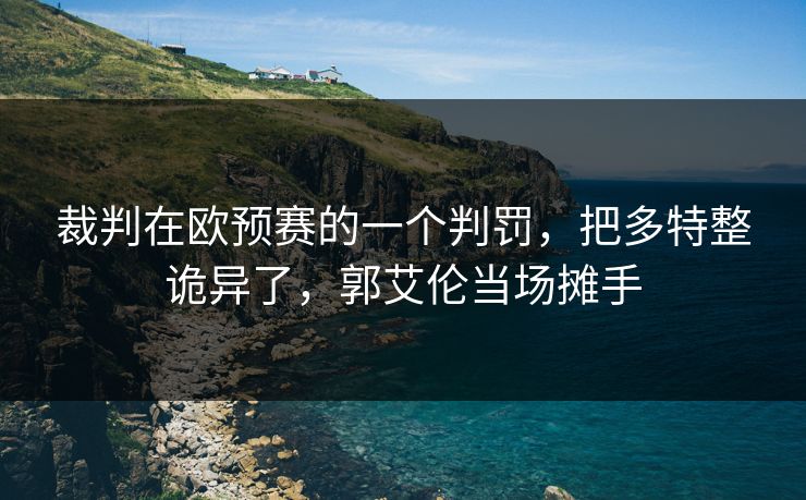 裁判在欧预赛的一个判罚，把多特整诡异了，郭艾伦当场摊手