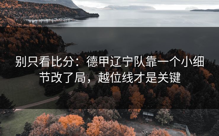 别只看比分：德甲辽宁队靠一个小细节改了局，越位线才是关键